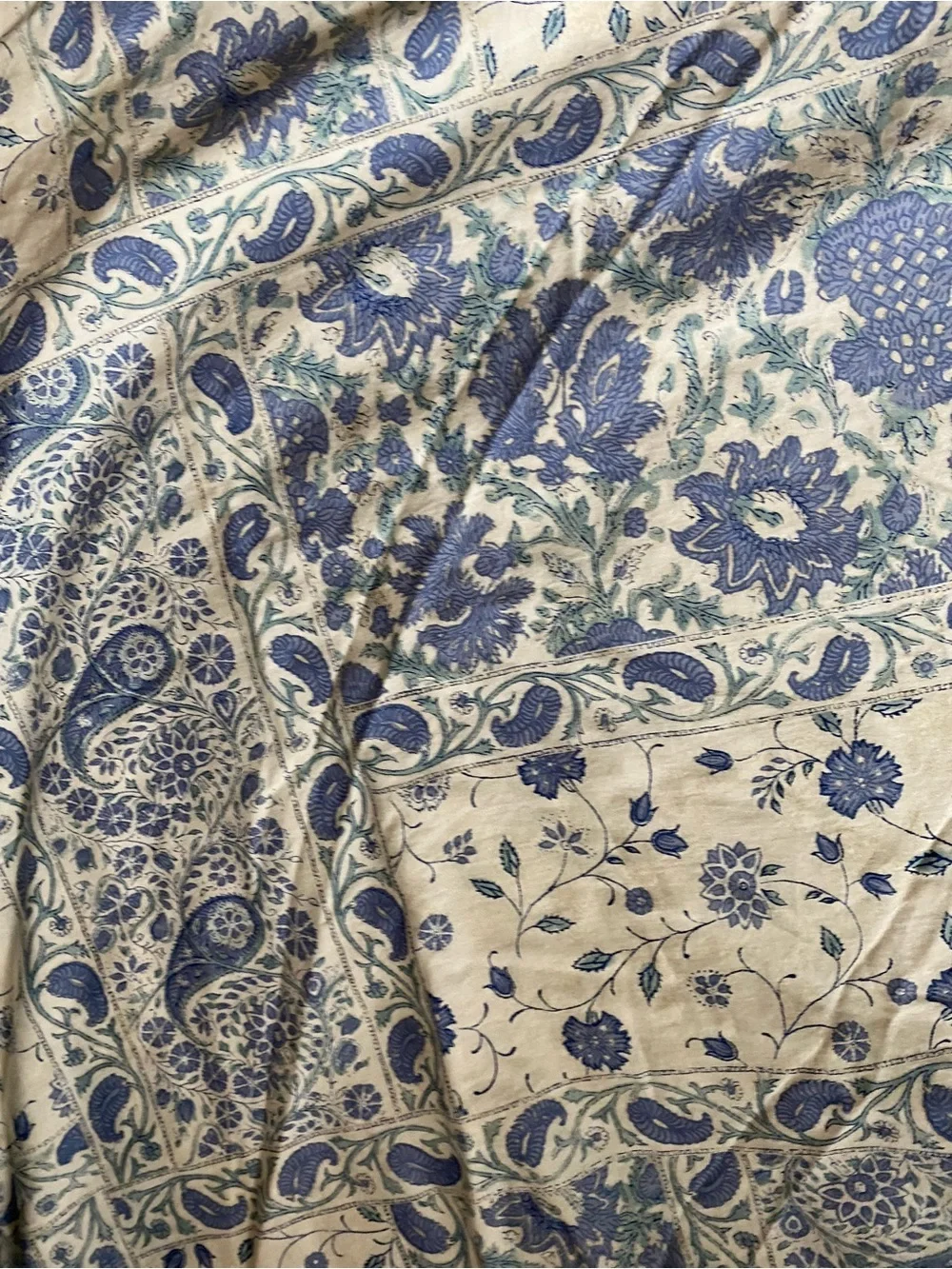 Lauren Ralph Lauren Callen Floral Blue Cream Botanical King 106x88 Duvet Cover